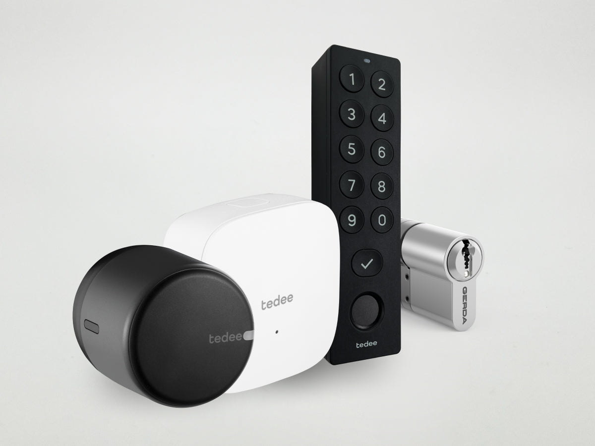 Tedee GO2 Black + European Two Way Cylinder + Bridge + Keypad