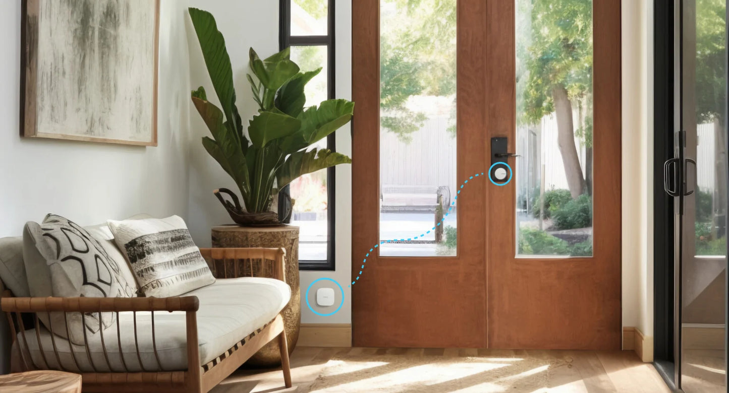 Tedee GO2 Silver + European Two Way Cylinder + Bridge + Keypad + Door Sensor