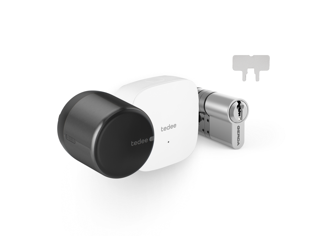 Tedee GO2 Black + European Two Way Cylinder + Door Sensor