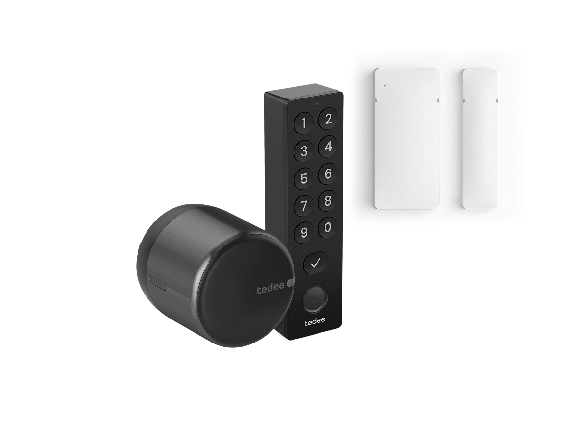 Tedee GO2 Black + European Two Way Cylinder + Door Sensor + Keypad